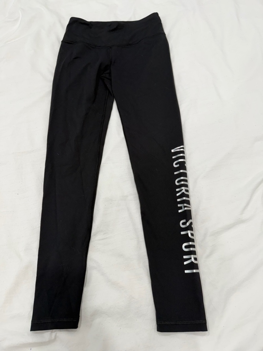 Victoria's Secret Black Victoria Sport Leggings with White Logo
